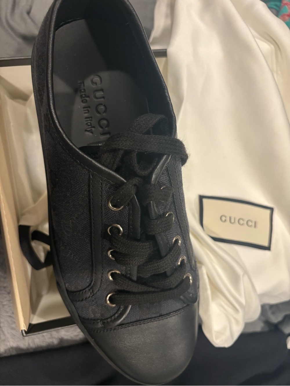 Gucci Black Canvas Sneaker - Picture 5 of 10